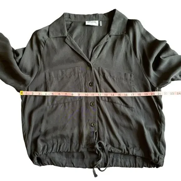 LNA Drawstring Button Down Shirt- Size Medium - Picture 12 of 14